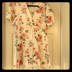 Zara floral linen dress